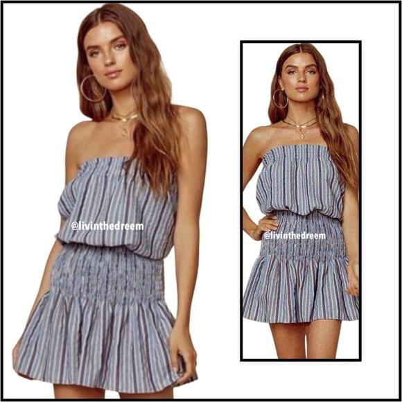 BLUE LIFE GOOD KARMA STRIPE MINI DRESS SZ L MSRP $148 - Picture 1 of 13